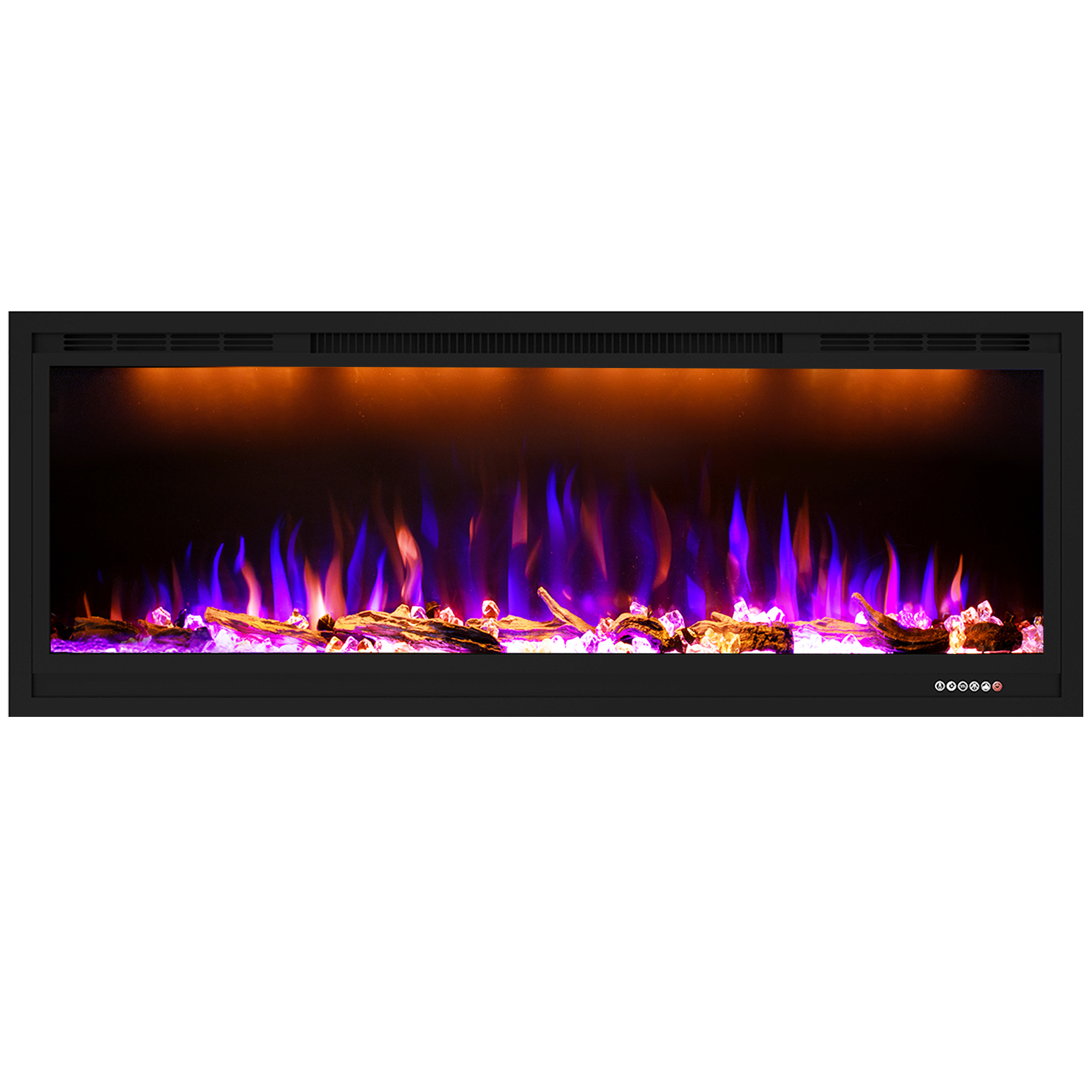 Modern Electirc Fireplace, Recessed and Wall Mounted Fireplace Heater with Remote, Slim Electirc Fireplace Inserts with Realistic Visual Effect 